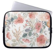 Padrão de Aquarela Floral Jardim de Coral Rosado