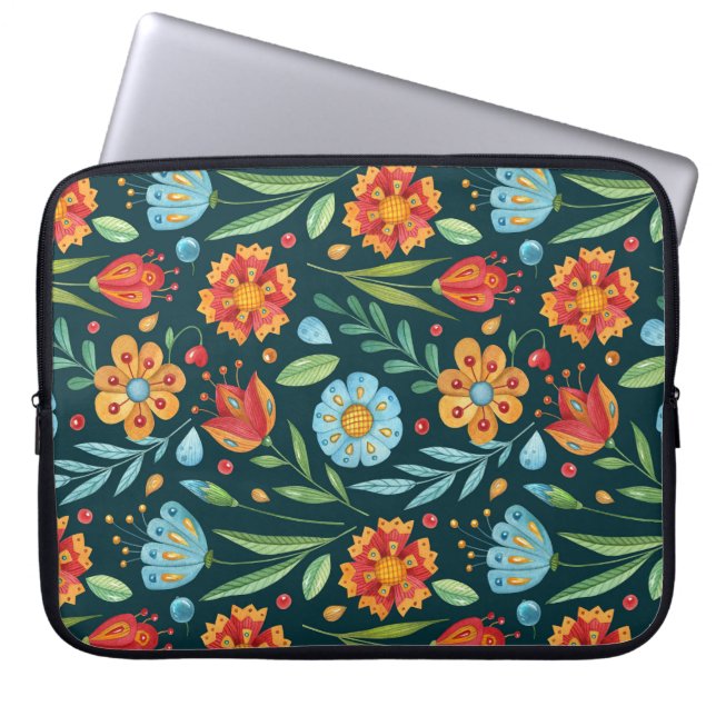 Capa Para Notebook Padrão de Aquarela Ilustrada À Mão (Frente)