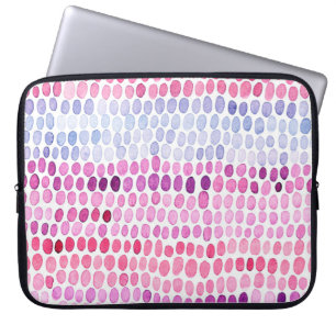 Capa Para Notebook Padrão de aquarela listrada sem costura. Rosa e c