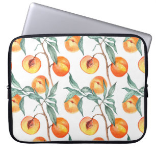 Capa Para Notebook Padrão de aquarelas sem costura com pêssegos em