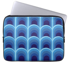 Capa Para Notebook Padrão de Arcos de Gradiente Azul Moderno