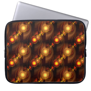 Capa Para Notebook Padrão de Arte Abstrata Boho Moderno Dourado Elega