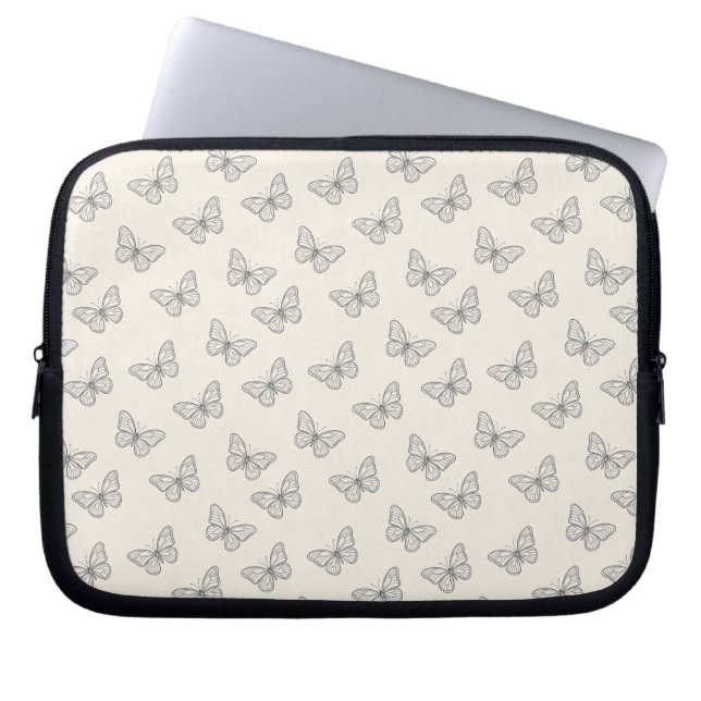 Capa Para Notebook Padrão de Arte de Linha de Borboleta (Frente)