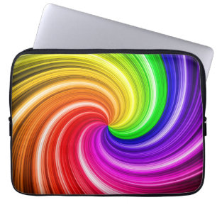 Capa Para Notebook Padrão de Arte de Redemoinho de Arco-íris Colorido