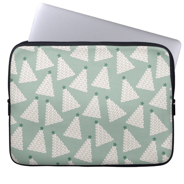 Capa Para Notebook Padrão de Árvore de Natal Verde (Frente)