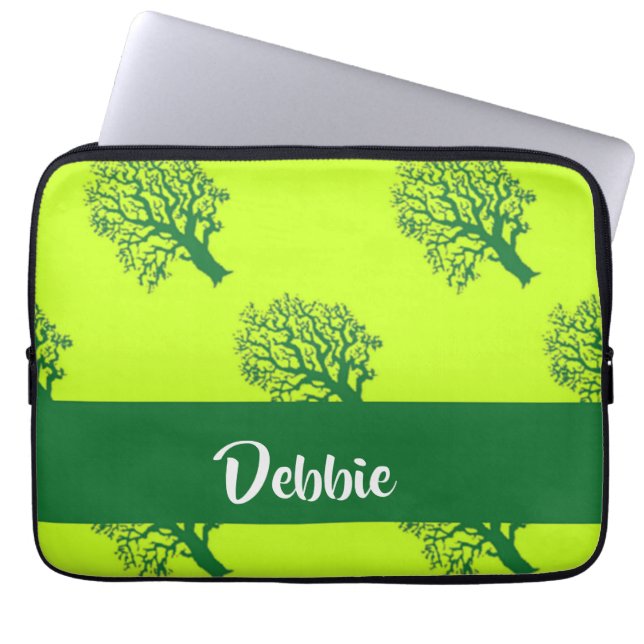 Capa Para Notebook Padrão de árvore verde (Frente)