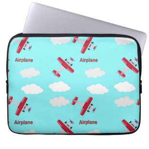 Capa Para Notebook Padrão de avião em azul