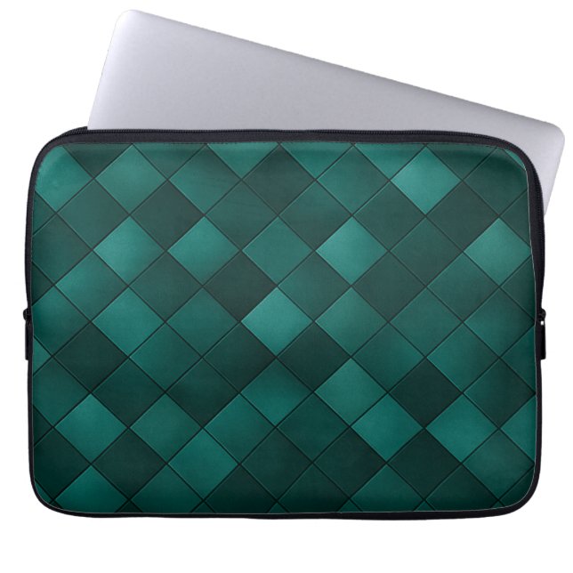Capa Para Notebook Padrão de Azulejo Esmeralda – Luxo Moderno (Frente)