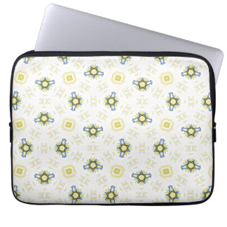 Capa Para Notebook Padrão de Azulejo Floral com Aquarela Suave