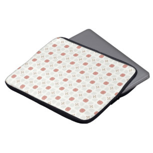 Capa Para Notebook Padrão de azulejo geométrico floral vermelho suave