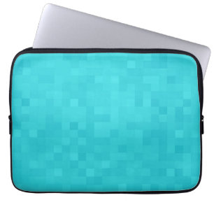 Capa Para Notebook Padrão de Azulejo Mosaico Azul Aqua,