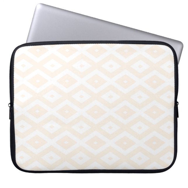 Capa Para Notebook Padrão de bege e de diamante branco (Frente)