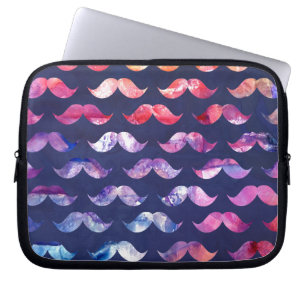 Capa Para Notebook Padrão de bigode bonito com sobreposições de aquar