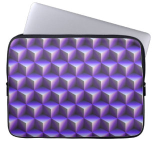 Capa Para Notebook Padrão de Bloco de Cubo Roxo Abstrato