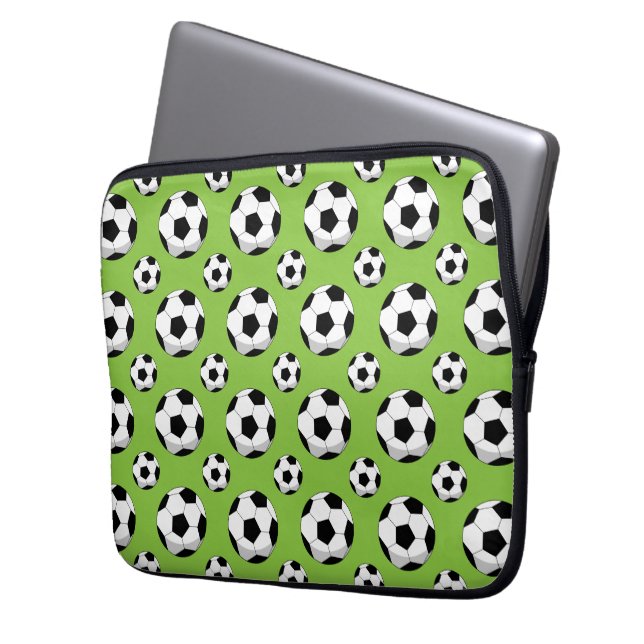 Capa Para Notebook Padrão de Bola de Futebol do Cartoon (Frente Esquerda)