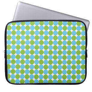 Capa Para Notebook Padrão de bolinhas azul e verde