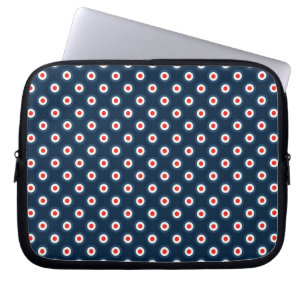 Capa Para Notebook Padrão de bolinhas - Branco vermelho azul