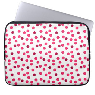 Capa Para Notebook Padrão de bolinhas de aquarela vermelha de aquarel