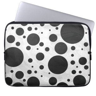Capa Para Notebook Padrão de Bolinhas Preta Kohl