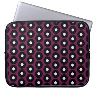 Capa Para Notebook Padrão de Bolinhas preto/branco