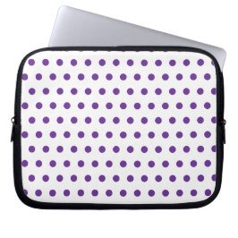 Capa Para Notebook Padrão de Bolinhas Roxo Lavanda em Branco