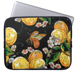 Capa Para Notebook Padrão de Borboleta Floral Moderno de Citrus Lemo