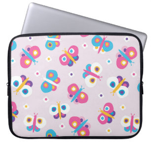 Capa Para Notebook Padrão de borboleta rosa