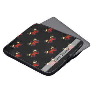 Capa Para Notebook Padrão de borboletas vermelhas e pretas
