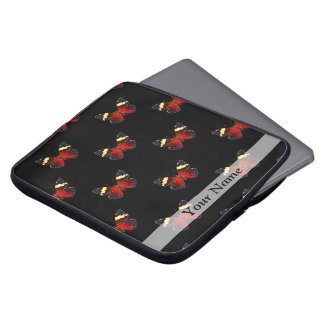 Capa Para Notebook Padrão de borboletas vermelhas e pretas