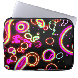 Capa Para Notebook Padrão de brilho de neon vibrante