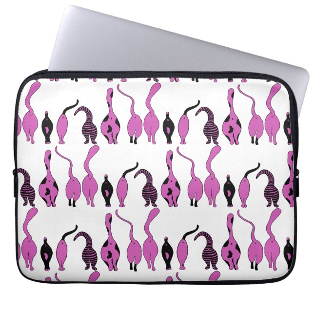 Capa Para Notebook Padrão de Bumbuns de Gato Roxo (Frente)