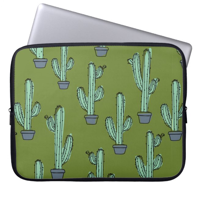 Capa Para Notebook Padrão de cacto desenhado à mão (Frente)