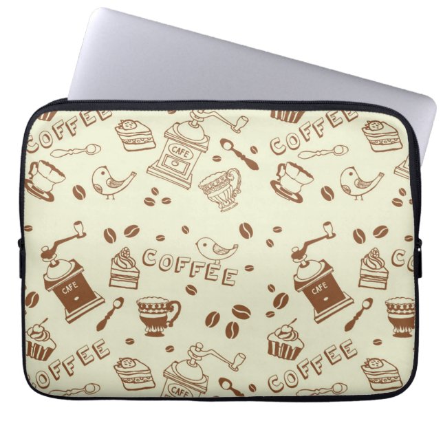 Capa Para Notebook Padrão de café (Frente)