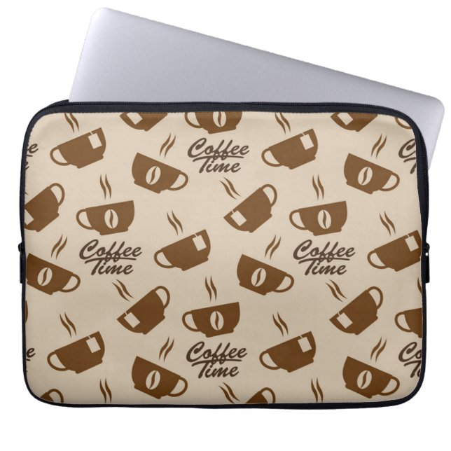 Capa Para Notebook Padrão de café (Frente)
