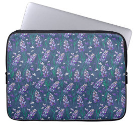 Capa Para Notebook Padrão de Campos de lavanda em Roxo
