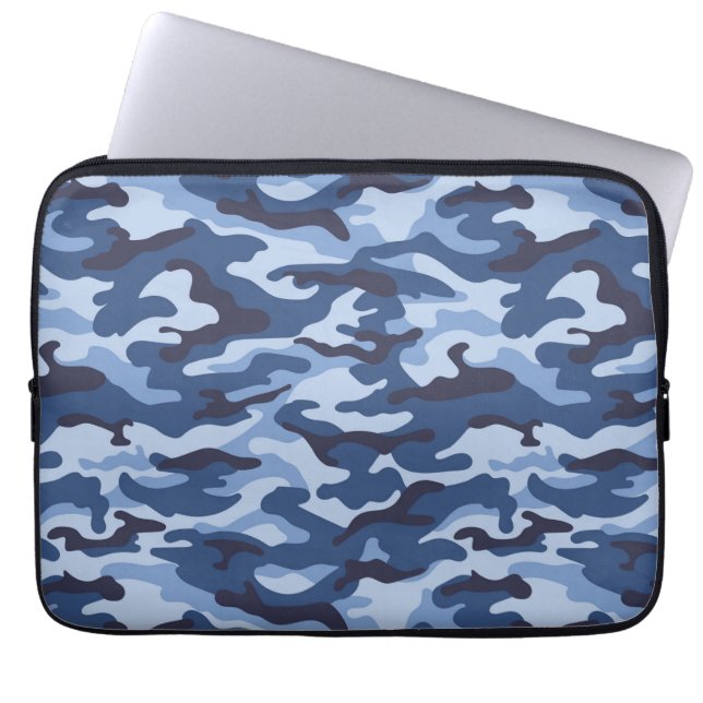Capa Para Notebook Padrão de Camuflagem Azul Escuro (Frente)