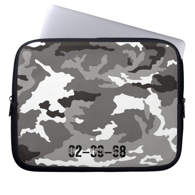 Capa Para Notebook Padrão de camuflagem cinza (Frente)