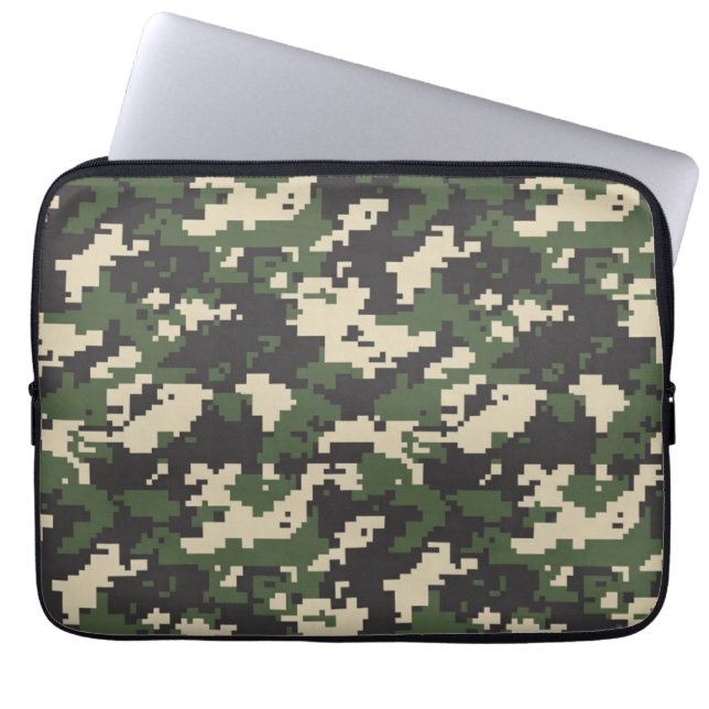 Capa Para Notebook Padrão de Camuflagem Digital Verde (Frente)