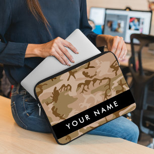 Capa Para Notebook Padrão de Camuflagem do Deserto, Seu nome, Persona