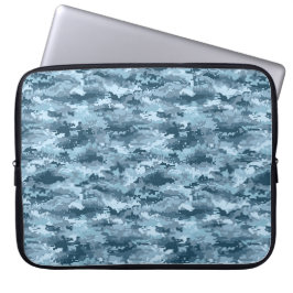 Capa Para Notebook Padrão de camuflagem pixelada militar azul