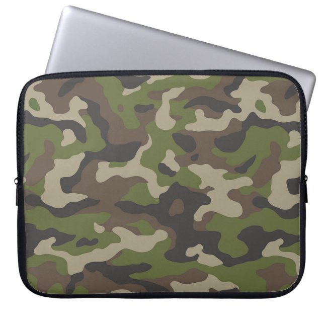 Capa Para Notebook Padrão de Camuflagem Verde (Frente)