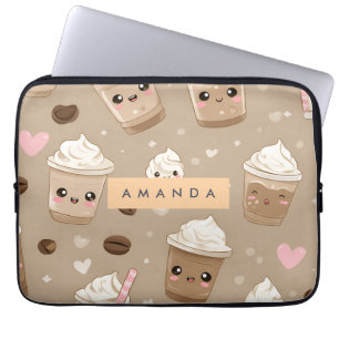 Capa Para Notebook Padrão de Cappuccino Cute Personalizado