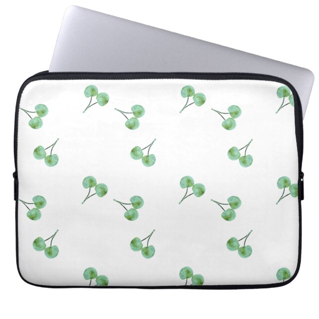 Capa Para Notebook Padrão de Cereja Verde (Frente)