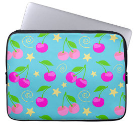 Capa Para Notebook Padrão de Cerejas Fofo Decora Kei
