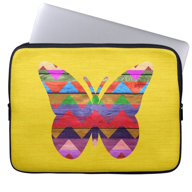 Capa Para Notebook Padrão de Chevron de Borboleta (Frente)