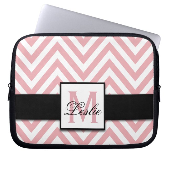 CAPA PARA NOTEBOOK PADRÃO DE CHEVRON DE CORAL PERSONALIZADO (Frente)