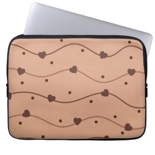 Capa Para Notebook Padrão de Chocolate de Coração de Leite