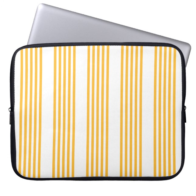 Capa Para Notebook Padrão de cinco faixas amarelo sunny e branco (Frente)