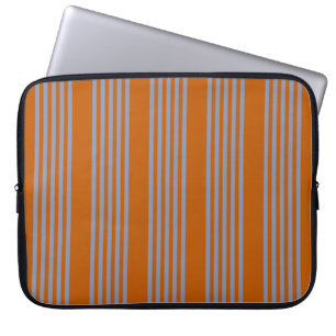 Capa Para Notebook Padrão de cinco faixas de cinza azul e laranja que