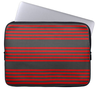 Capa Para Notebook Padrão de cinco faixas de vermelho e carvão